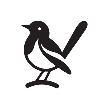 minimalist kacer bird logo with white background