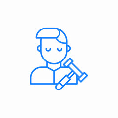 Fototapeta premium judge male gavel icon sign vector