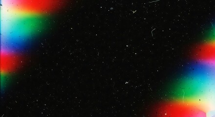 Abstract retro rainbow gradient film effect background with dust particles and grainy textures for creative designs