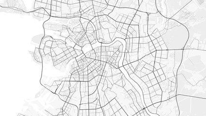 Saint Petersburg City Map. Minimalist black and white line art poster for printing, wallpaper, wall art for home and office decor