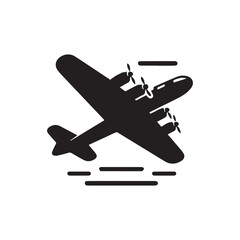 minimalist fighter plane logo with white background