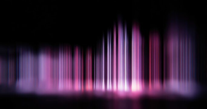 Abstract vertical streaks of vibrant purple and pink light against a black background
