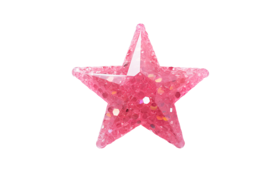 Pink Glitter Star: Festive Sparkle Decoration on transparent background png