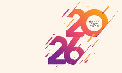 2026 Happy New Year Background Design. Greeting Card, Banner, Poster. Vector Illustration.