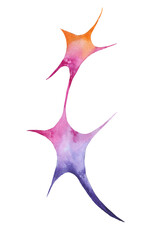 Watercolor star illustration on white background