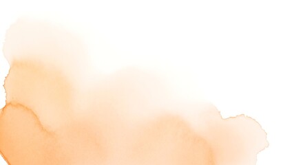 Soft peach watercolor abstract background illustration featuring hand painted brush strokes isolated on white for creative design