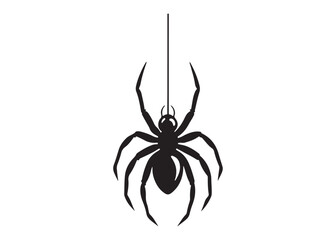 Spider Silhouette Vector Icon Insect Illustration.