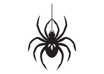 Spider Silhouette Vector Icon Insect Illustration.