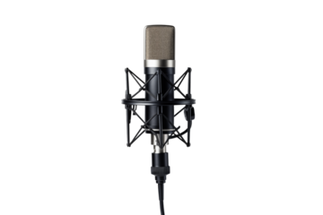 Professional Condenser Microphone: Studio Recording Equipment on transparent background png