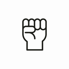 raised fist icon sign vector