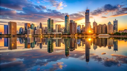 Fototapeta premium sunset in chicago