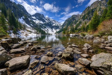 Mountain lake reflecting a vibrant sky (1)