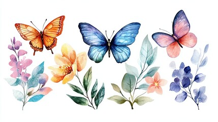 Vibrant illustration of colorful butterflies.