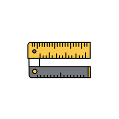 A folding ruler, showcasing its compact design and practical use for measuring in various fields, presented on a clean, minimalist white background.