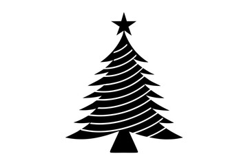 Fototapeta premium Classic Christmas Tree: Holiday Silhouette & Winter Icon