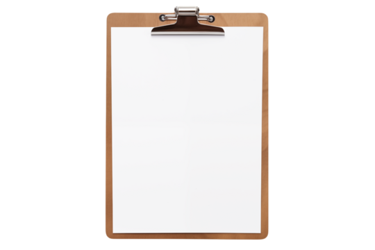 Blank Clipboard with Paper: Perfect for Presentations & Note-Taking on transparent background png