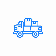 delivery truck with boxes icon sign vector