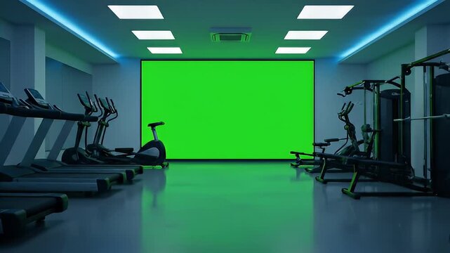 Modern gym interior green screen