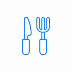 knife and fork cutlery icon sign vector