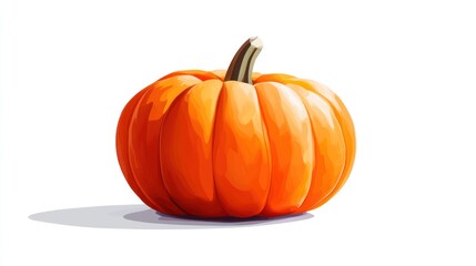 Isolated Orange Pumpkin, Studio Shot