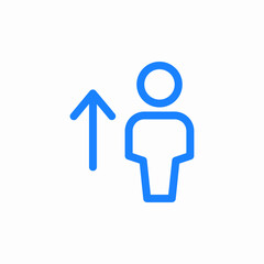 person arrow up icon sign vector