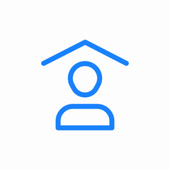 person under roof icon sign vector