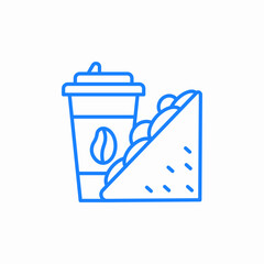sandwich or panini and coffee cup icon sign vector