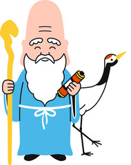 シンプルな福禄寿のイラスト（カラフル）