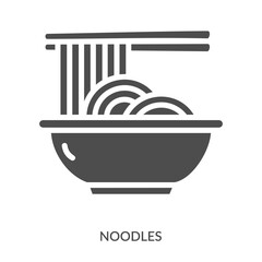 Noodles Icon Line Style. Design Vector Illustration