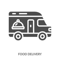 Food Delivery Icon Line Style. Design Vector Illustration