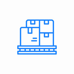 stacked boxes on pallet icon sign vector
