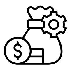Cash Management Outline Icon