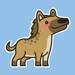 Cute Cartoon animal simple illustration art isolated design for kid education. hyena