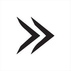 Minimalist black arrow pointing right, flat design on white background