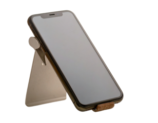  Mobile phone on holder with blank display PNG