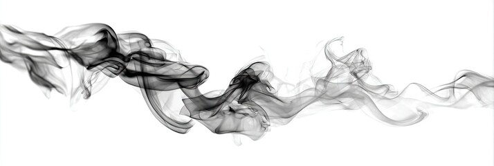 Abstract smoke trails against a white background