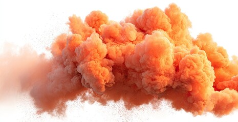 Peach-colored cloud of smoke or ink
