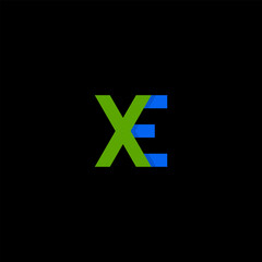initials letter X e  business logo design