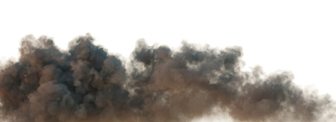 Dark clouds pollution fumes isolation transparent backgrounds 3d illustration png file