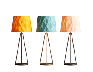  Set of three stylish standing lamps graphic PNG