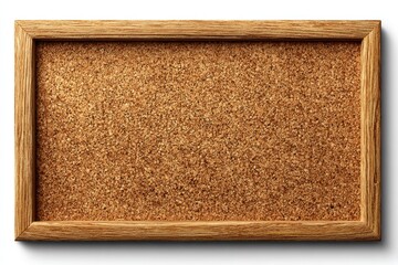 Wooden-framed corkboard, blank, isolated
