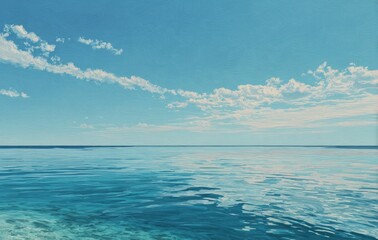 Obraz premium Calm Ocean under a Clear Sky