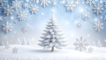 Winter Christmas tree scene