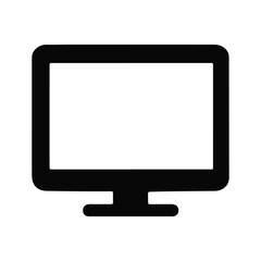 Flat screen TV and computer monitor with blank screen vector illustration