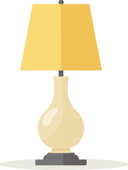 Obraz premium Vector Illustration of Classic Table Lamp in Vintage Organic Style with Beige and Yellow Color Scheme