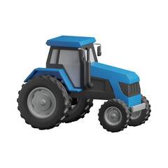 Obraz premium 3d rendering cartoon type tractor isolated on transparent background 