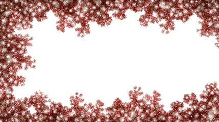 Red snowflake frame on white background