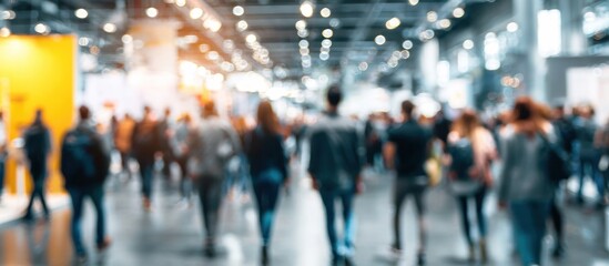 Blurred Crowd at a Trade Show or Convention