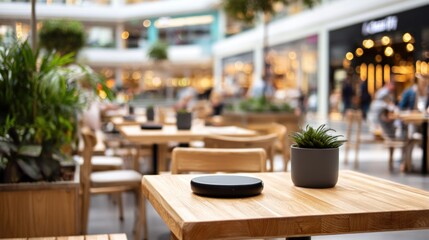 Fototapeta premium Modern Mall Cafe with Wireless Charger