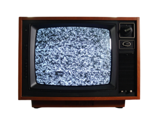 Vintage CRT television with static fuzz PNG